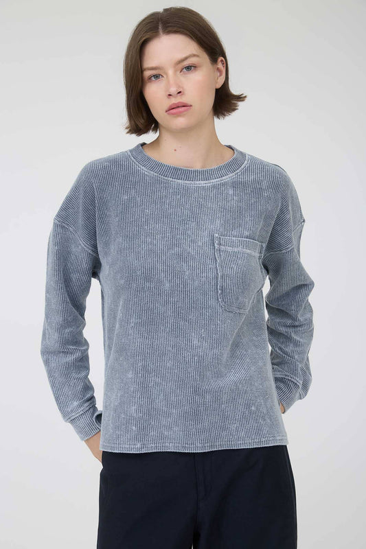 Brynn Pocket Waffle: Denim