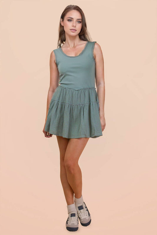 Jamie Mini Dress: Sage