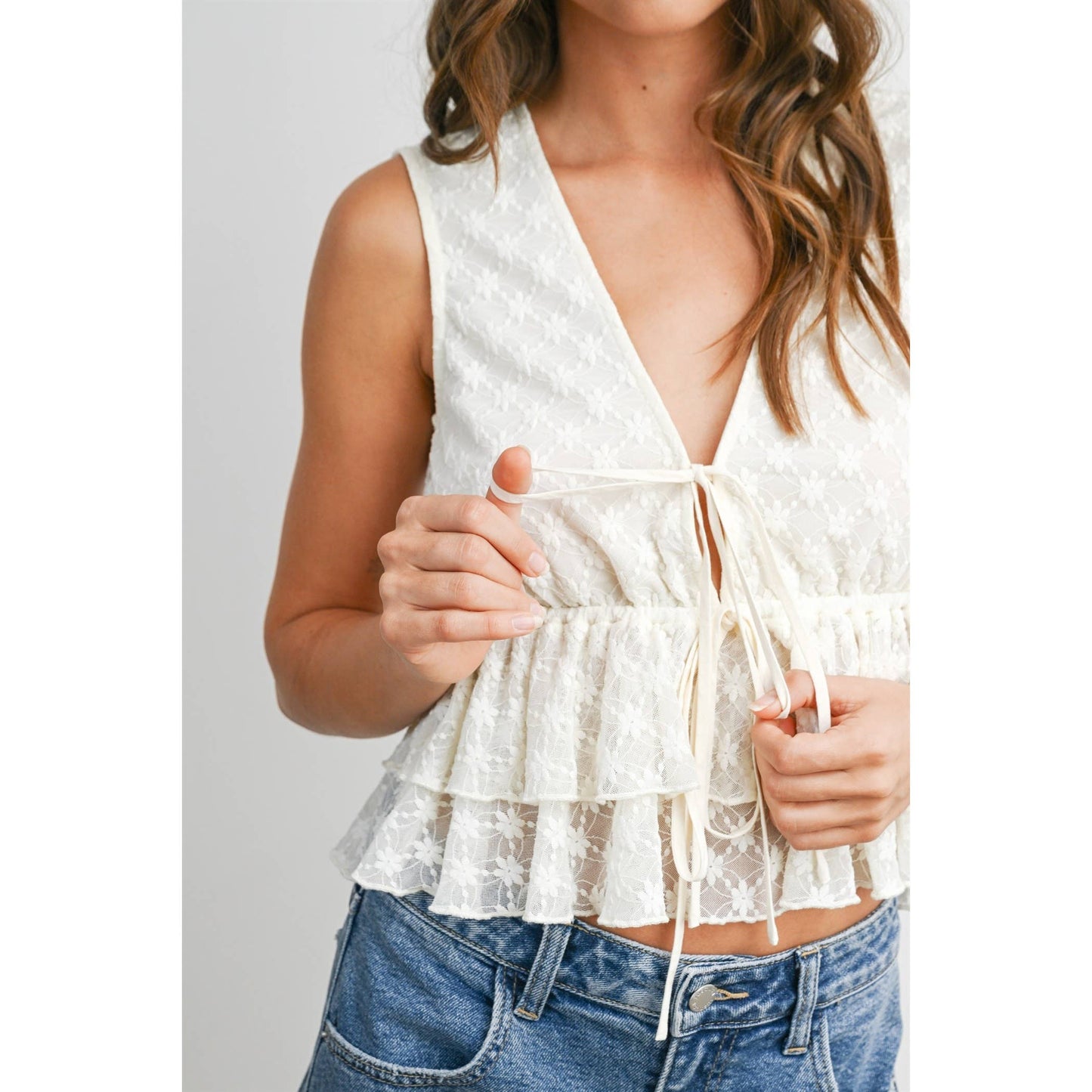 Kaylie Ruffle Hem Tank