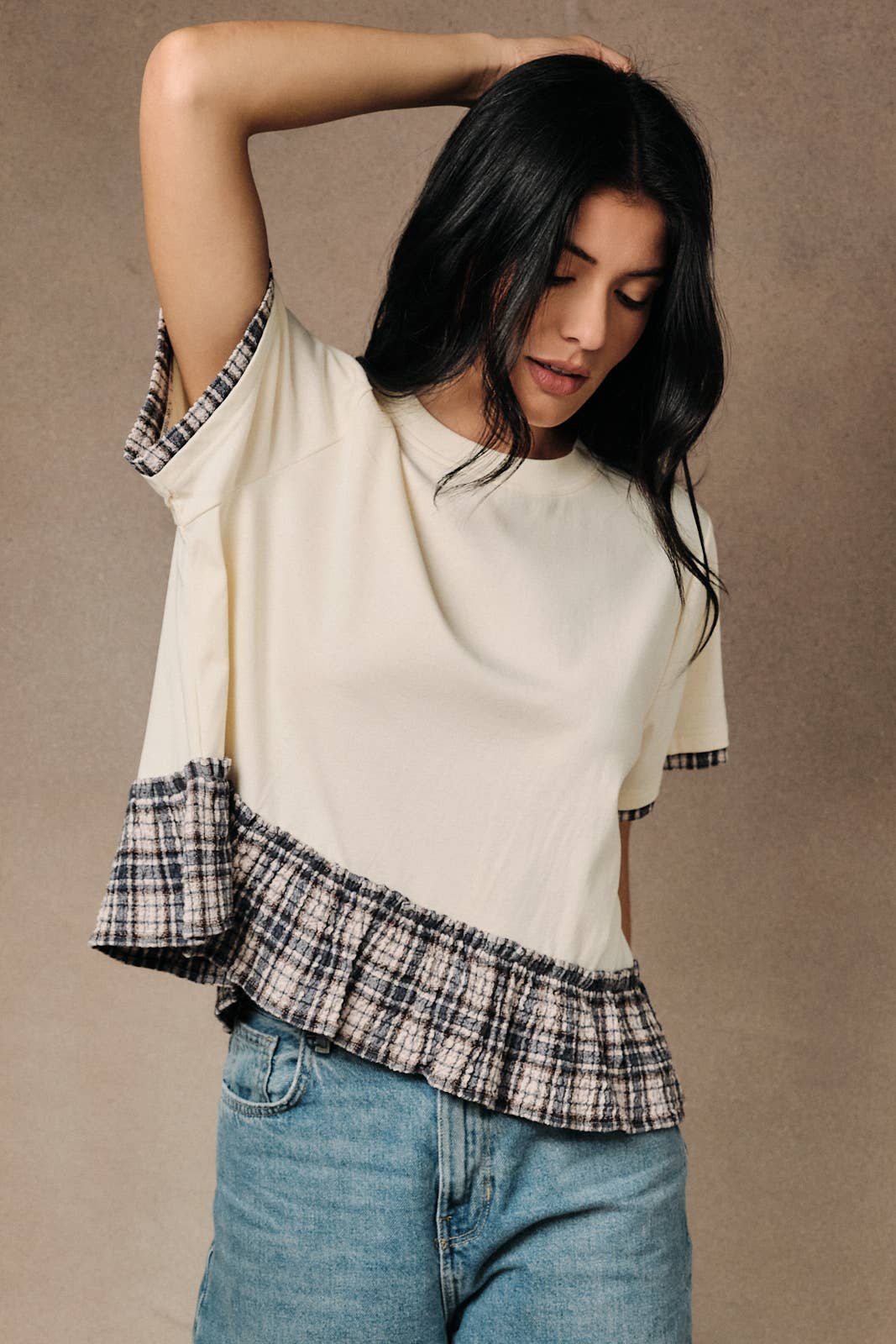 Gina Plaid Peplum