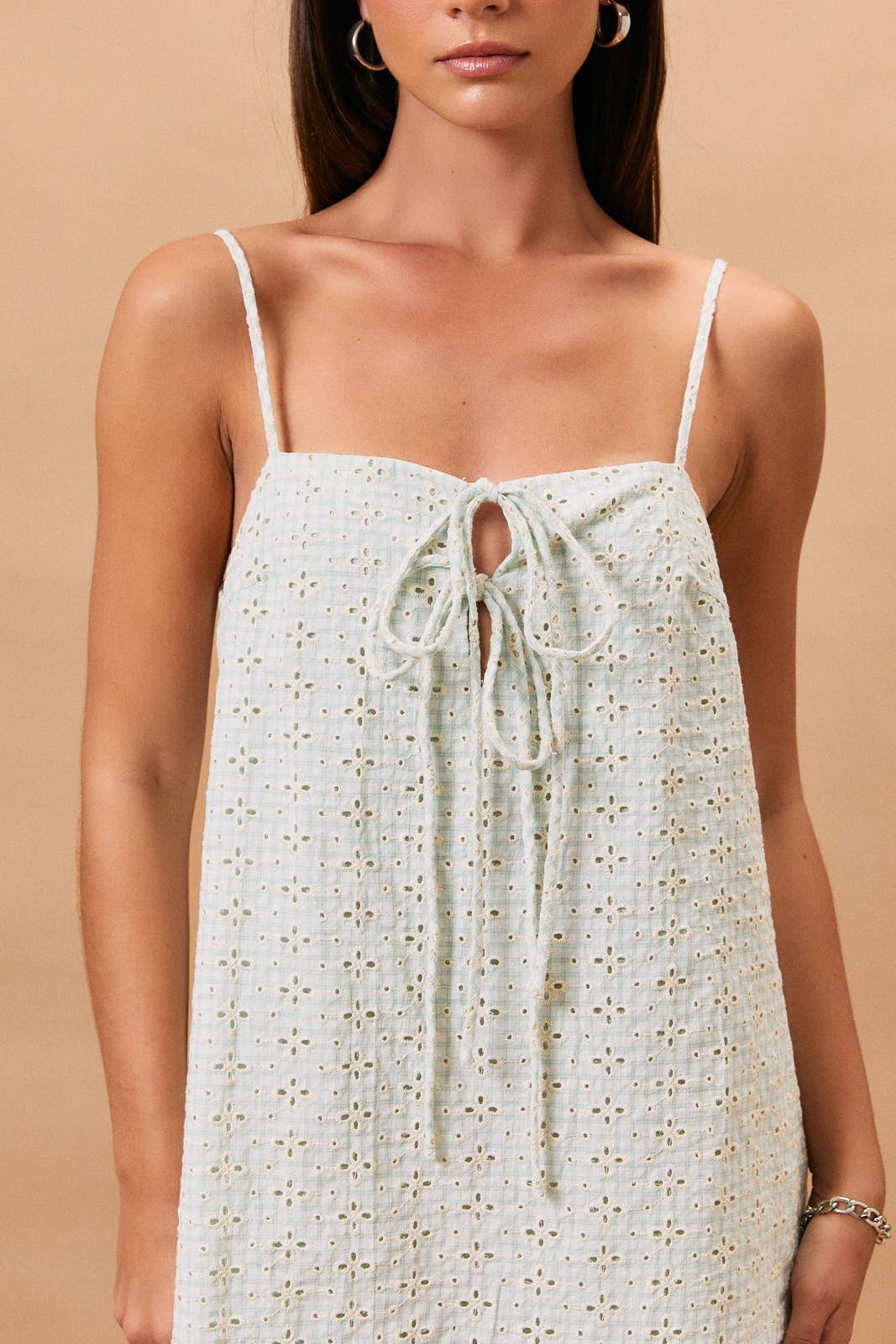 Angie Eyelet Mini Dress