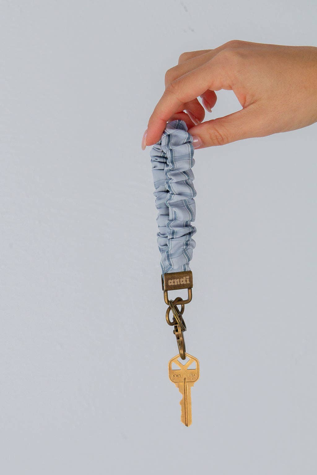 Blue Gingham Keychain