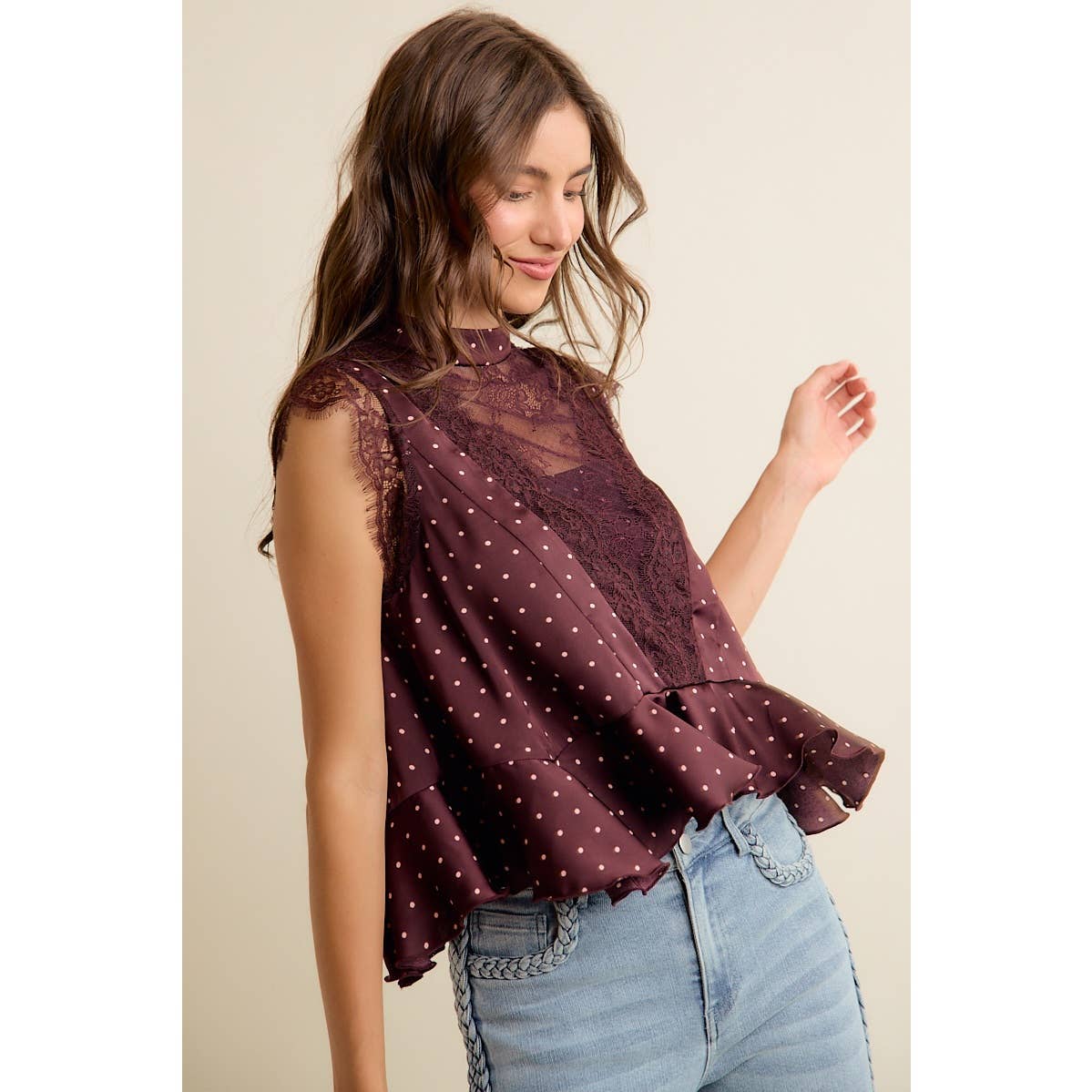 Gemma Polka Dot Lace Top