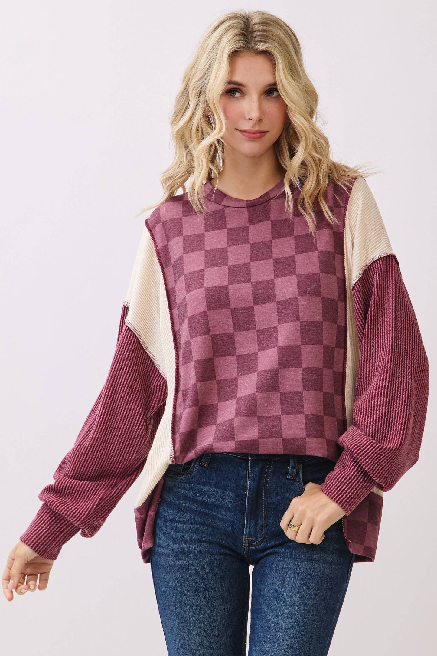 Juniper Checkered: Burgundy