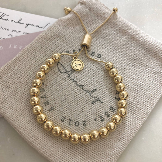 Gold Beaded 24k Gold-plated Bracelet