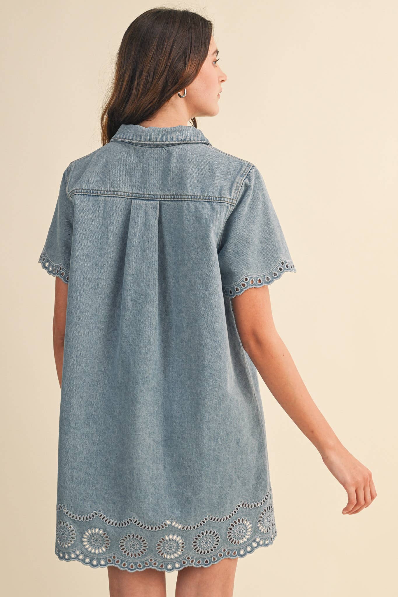 Morgan Eyelet Denim Dress