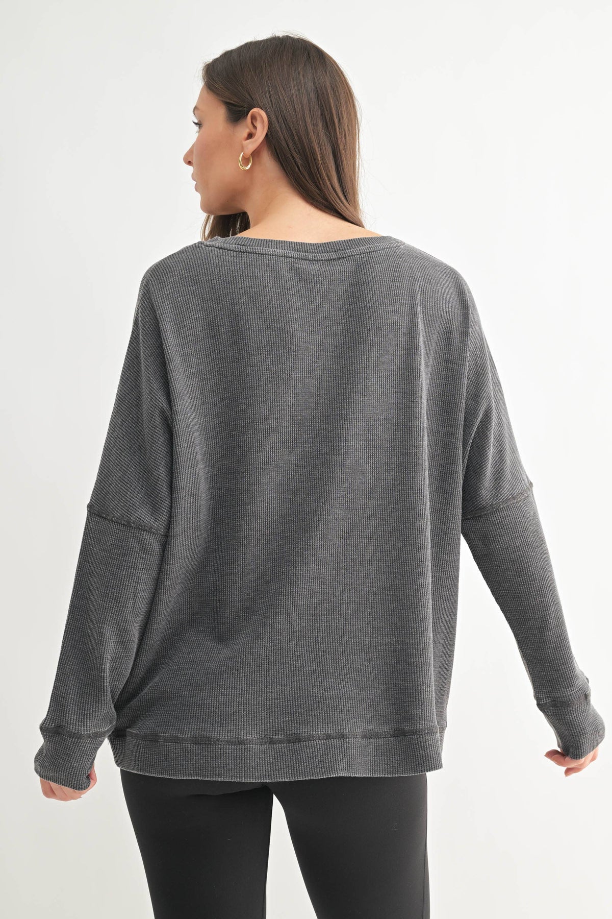 Wendy Ribbed Roundneck Pullover/Black
