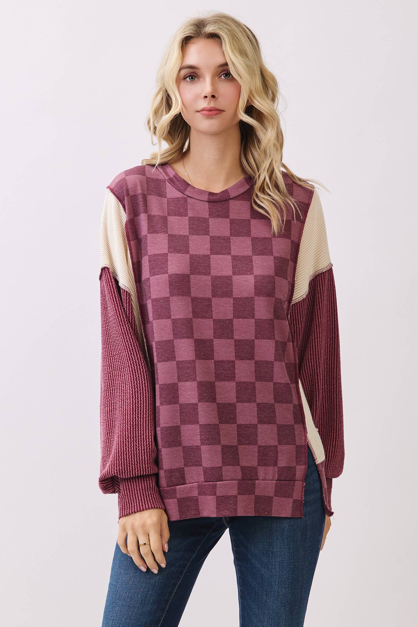 Juniper Checkered: Burgundy