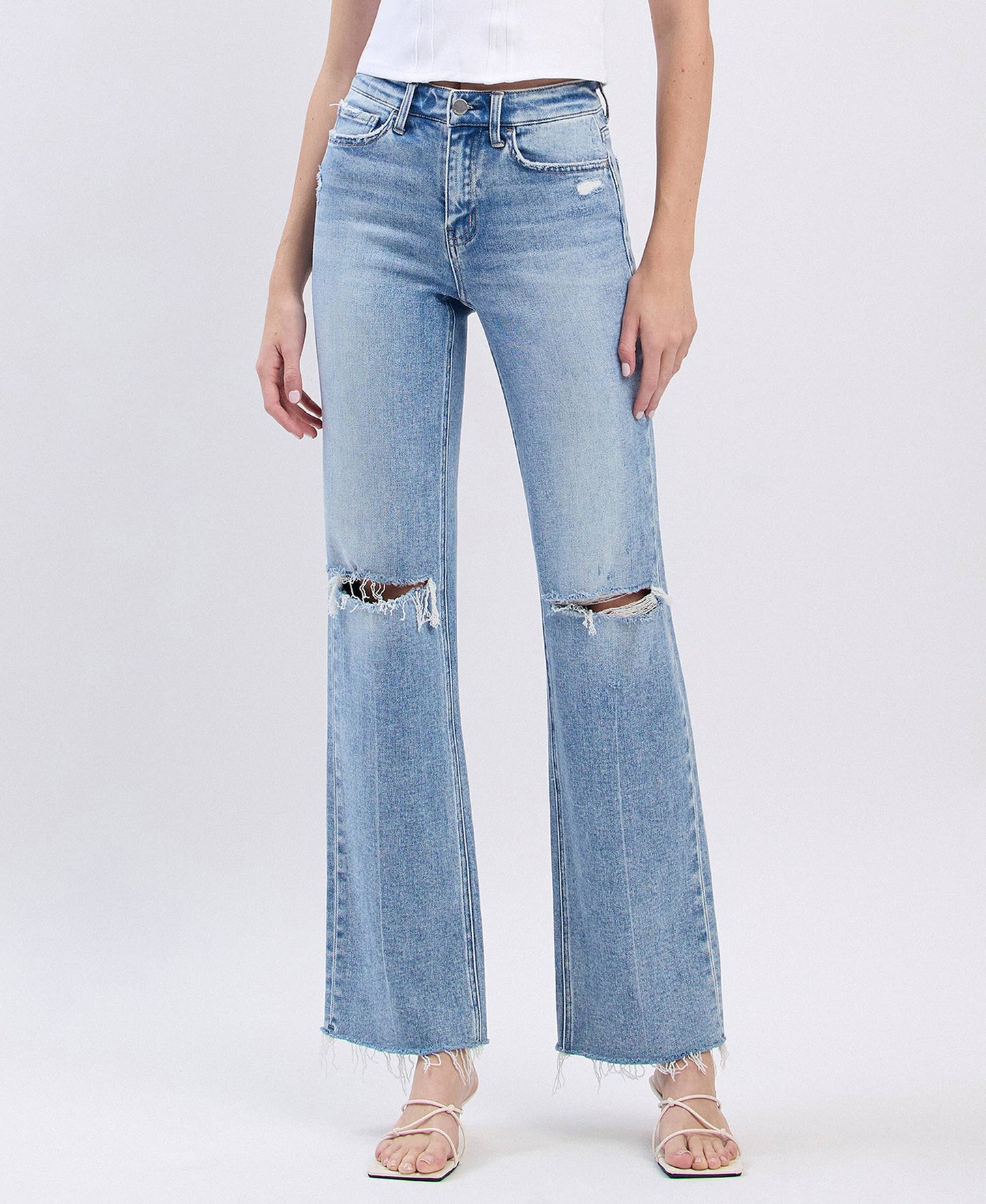 Arden High Rise Distressed Denim