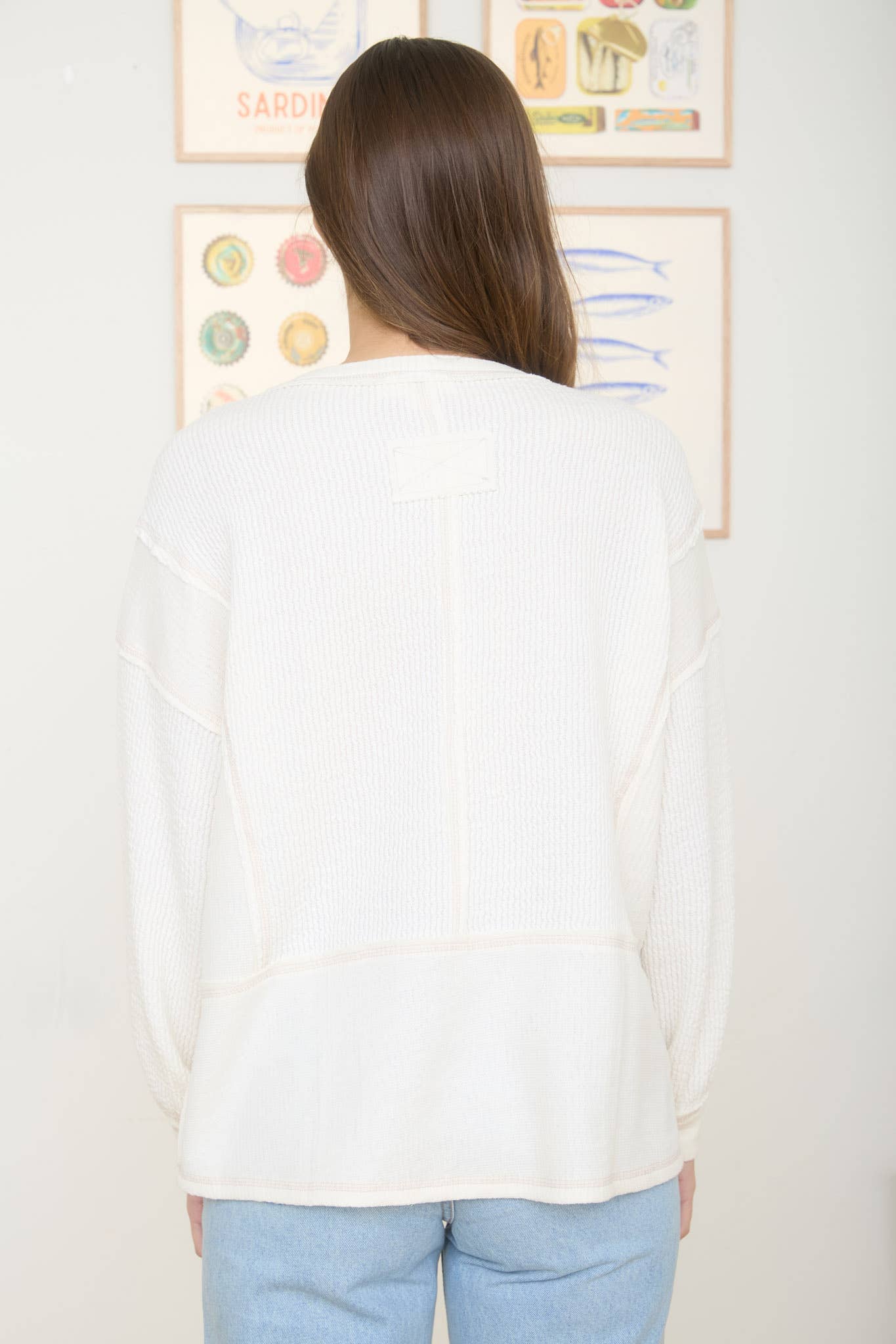 Ruby Ribbed Long Sleeve: IVORY