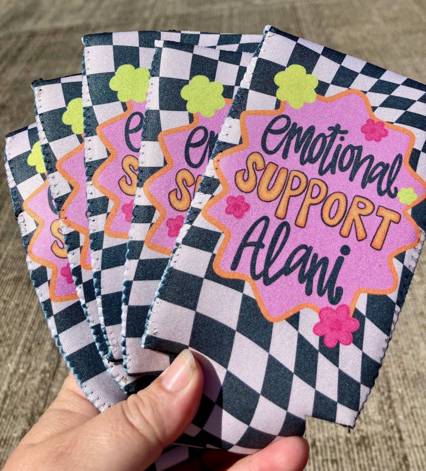 Emotional support alani can koozies: Slims
