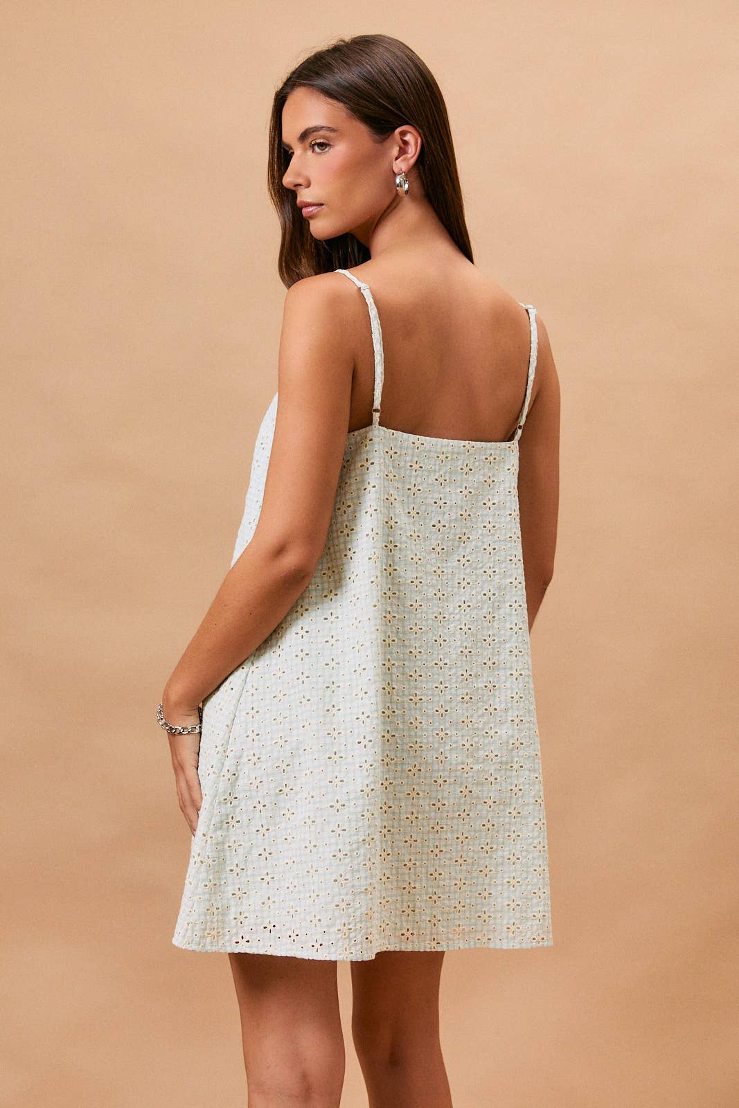 Angie Eyelet Mini Dress