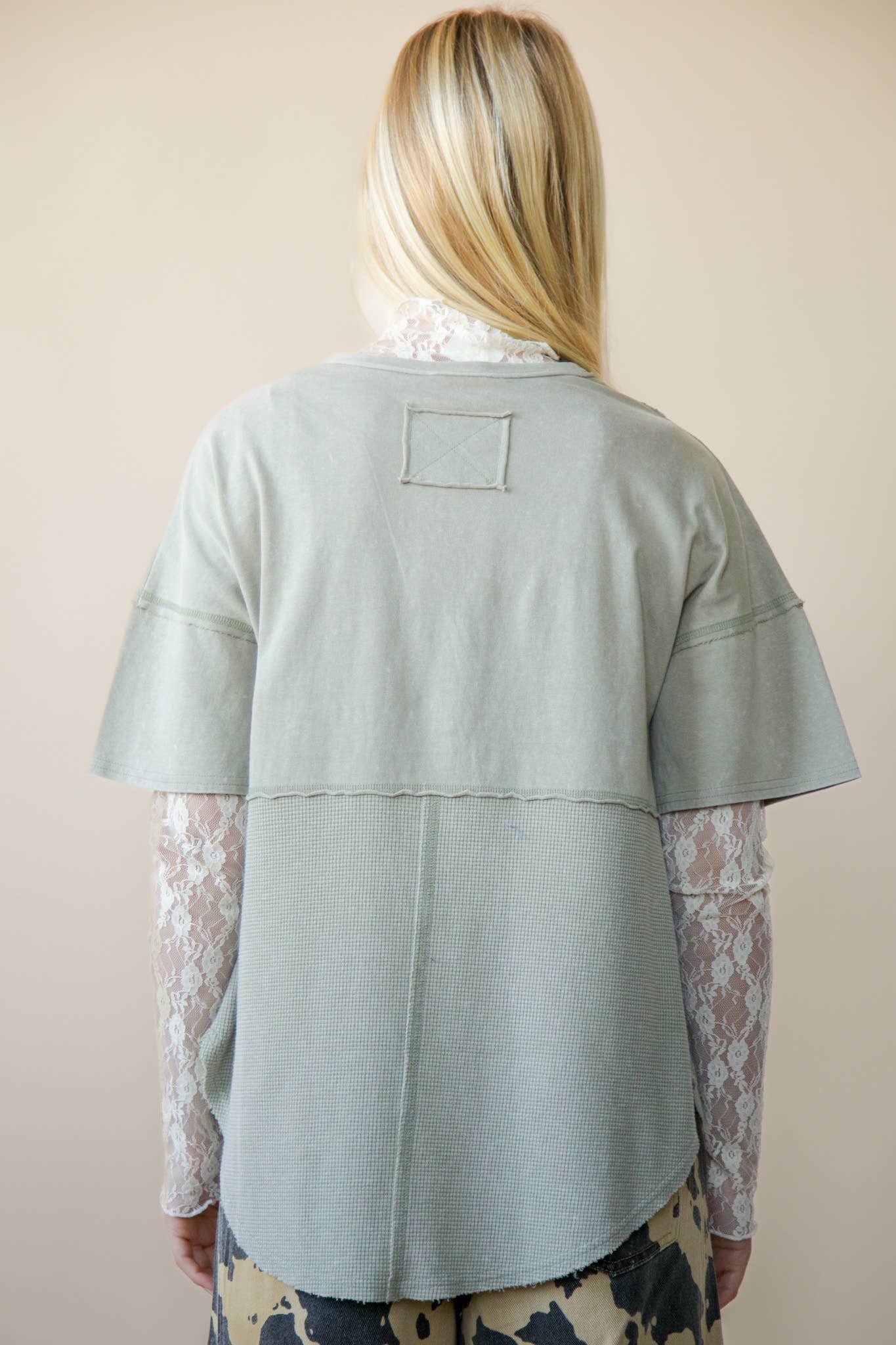 Let's Go Mineral Washed Top: Olive