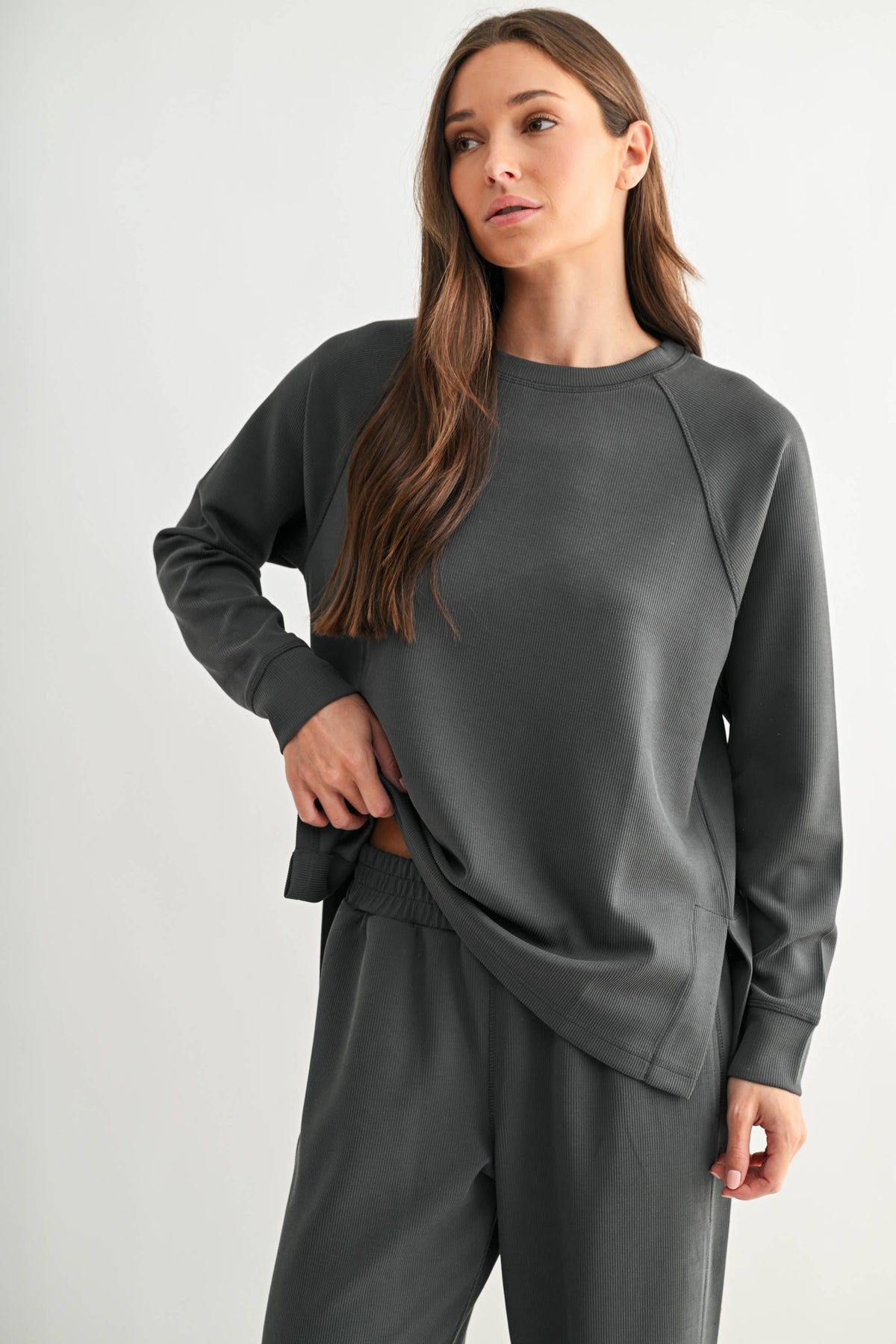 Luxe Raglan Tee/Ash Gray