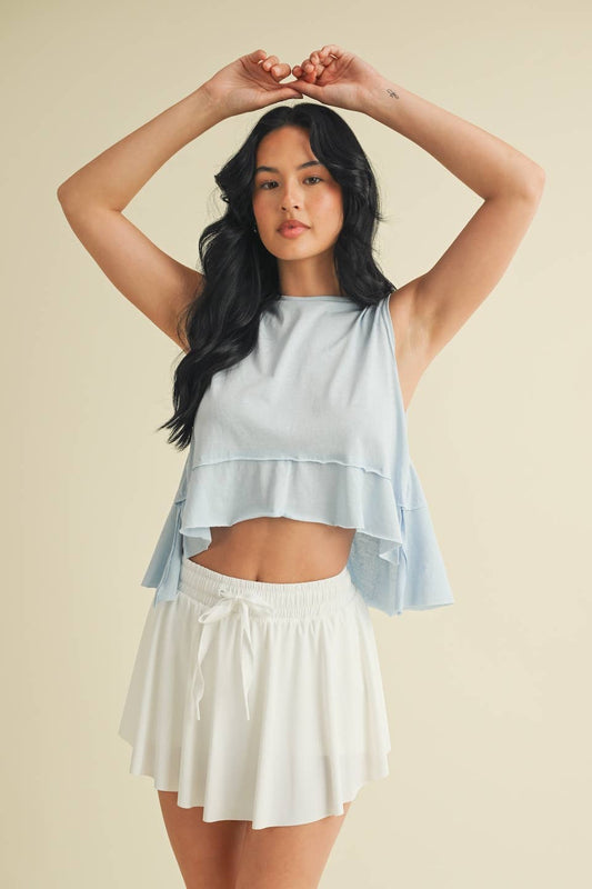 Skylar tiered tank: Blue