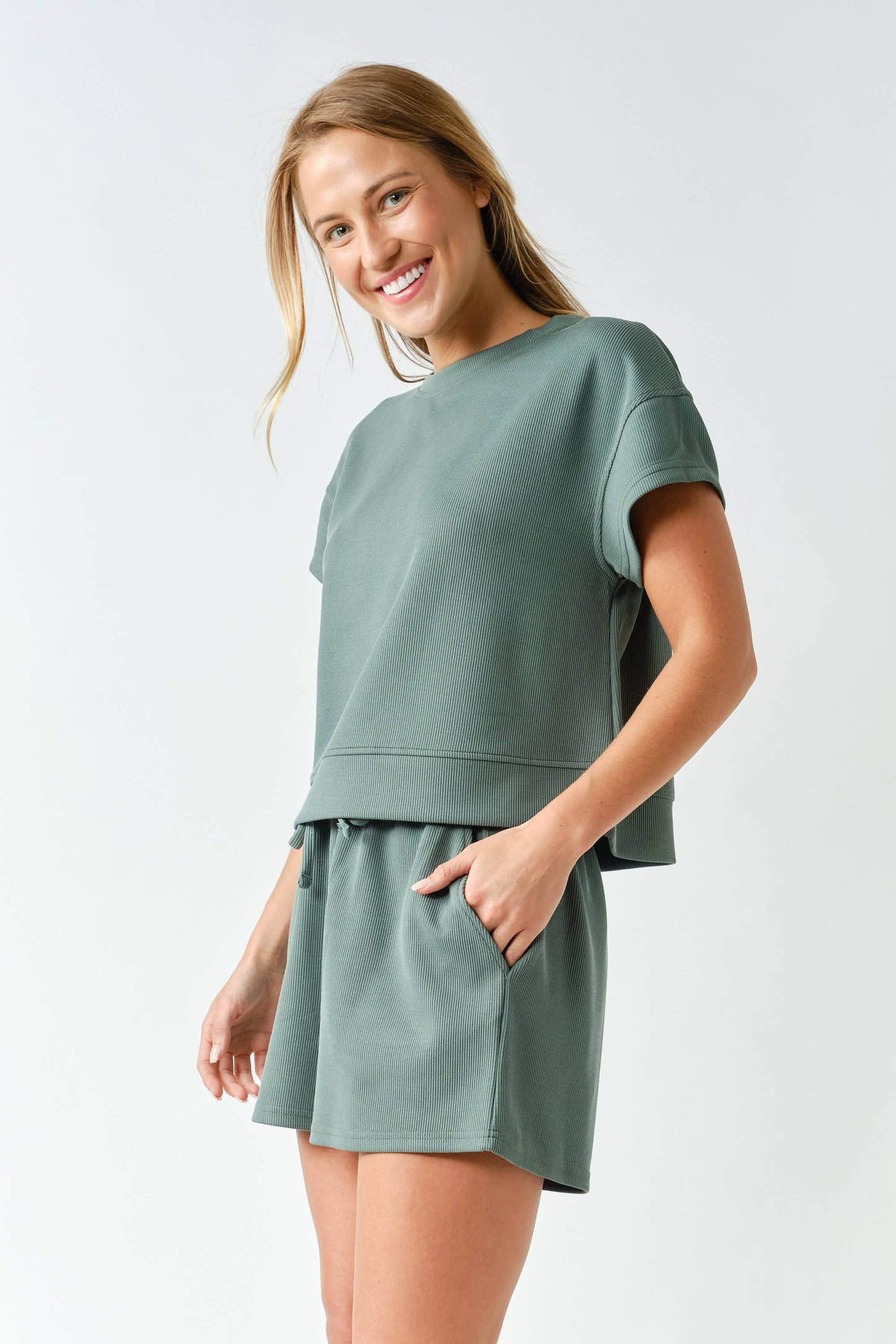 Luxe Ribbed Set: Eldergreen