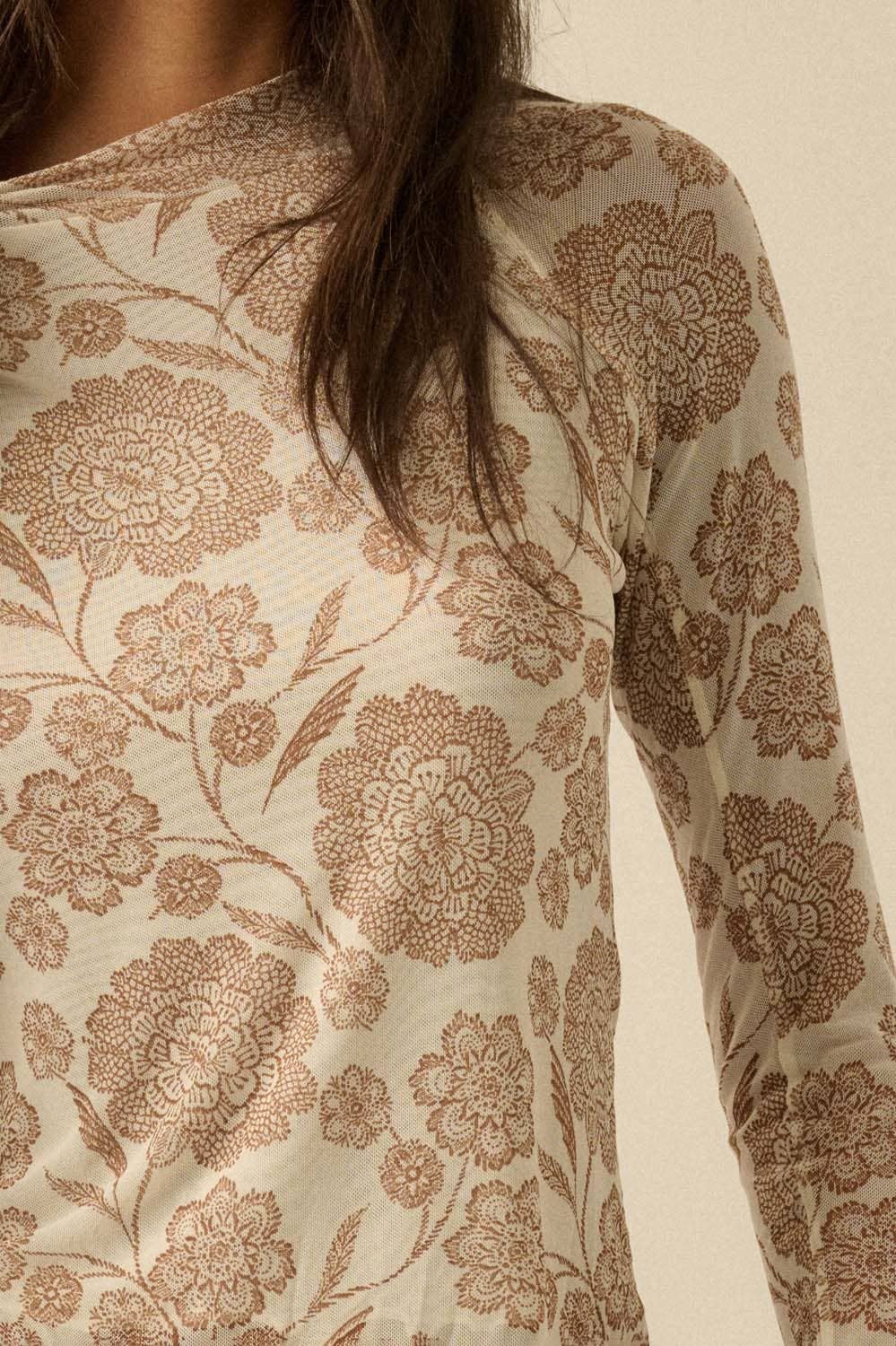 Billie Floral Mesh Top