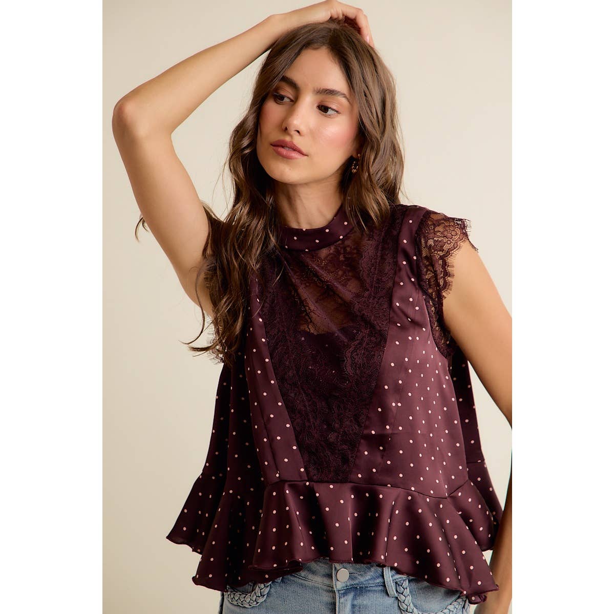 Gemma Polka Dot Lace Top