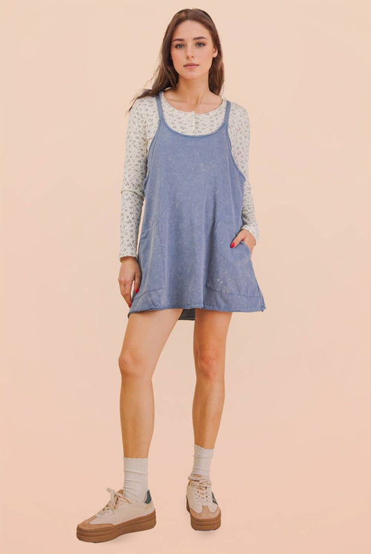 Jena Mineral Washed Dress: Blue