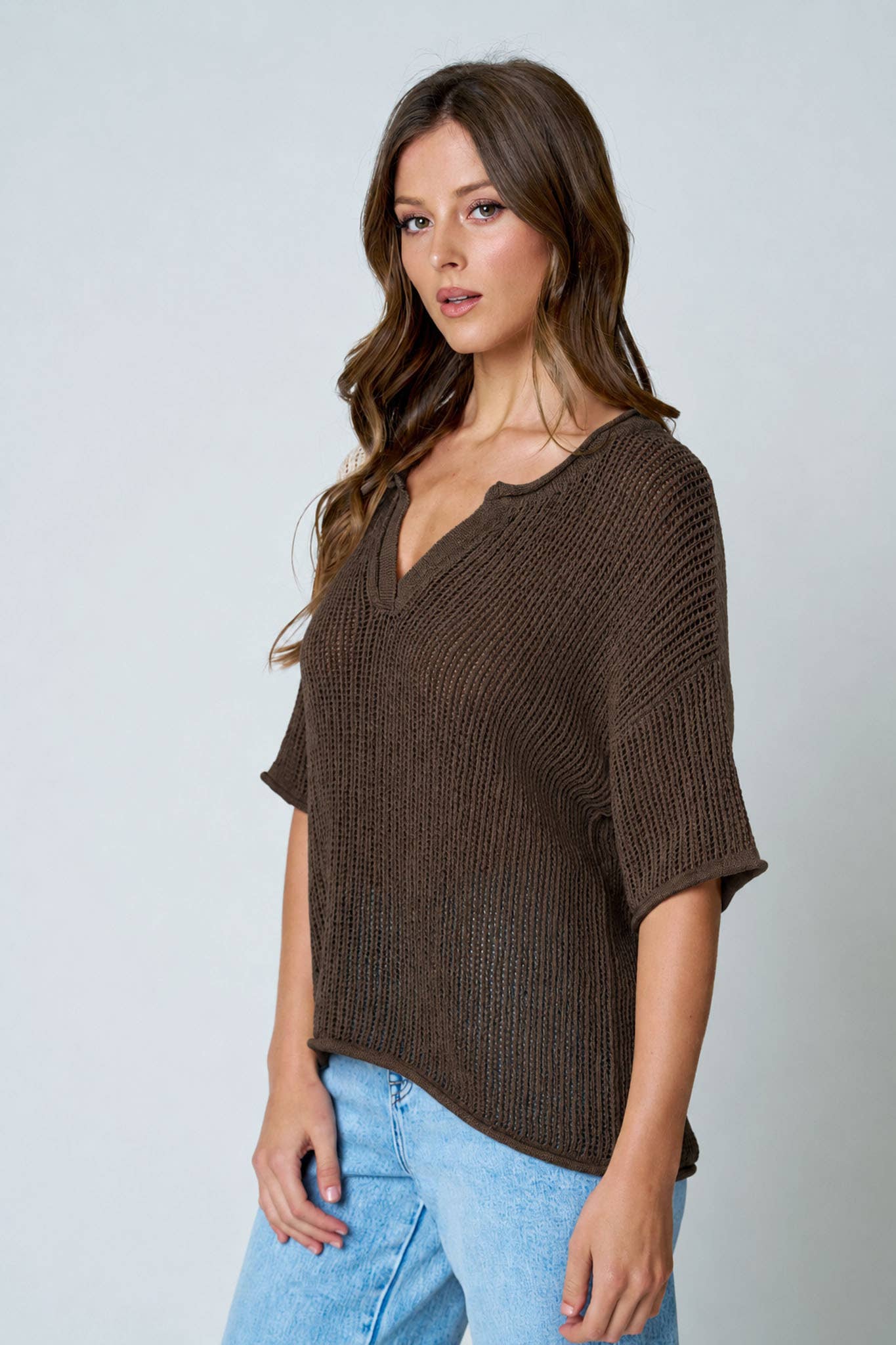 Bella Crochet Knit: Chocolate Brown