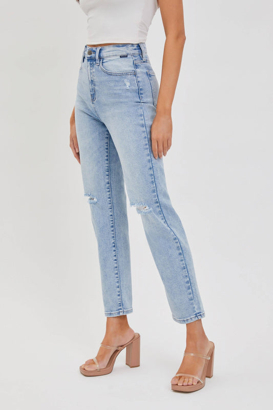 Gracie High Rise Straight Light Denim