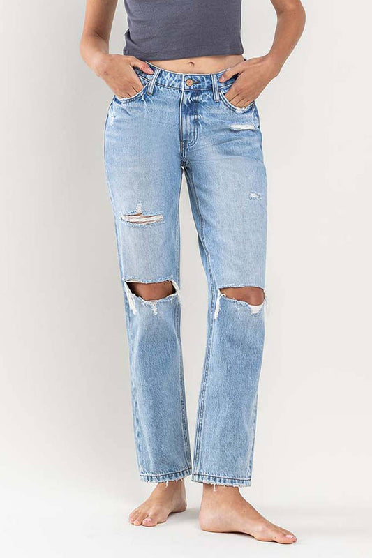 Estella High Rise Distressed Straight