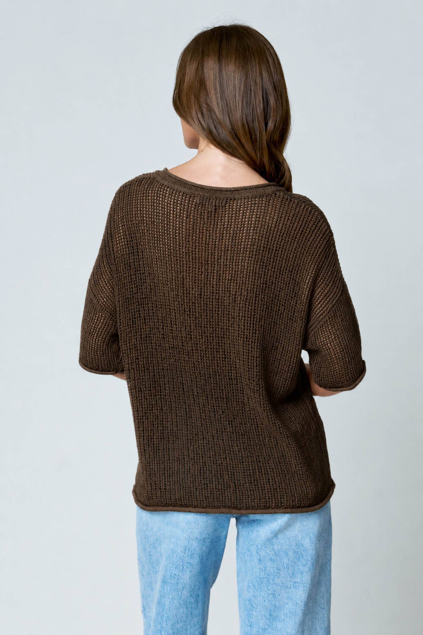 Bella Crochet Knit: Chocolate Brown