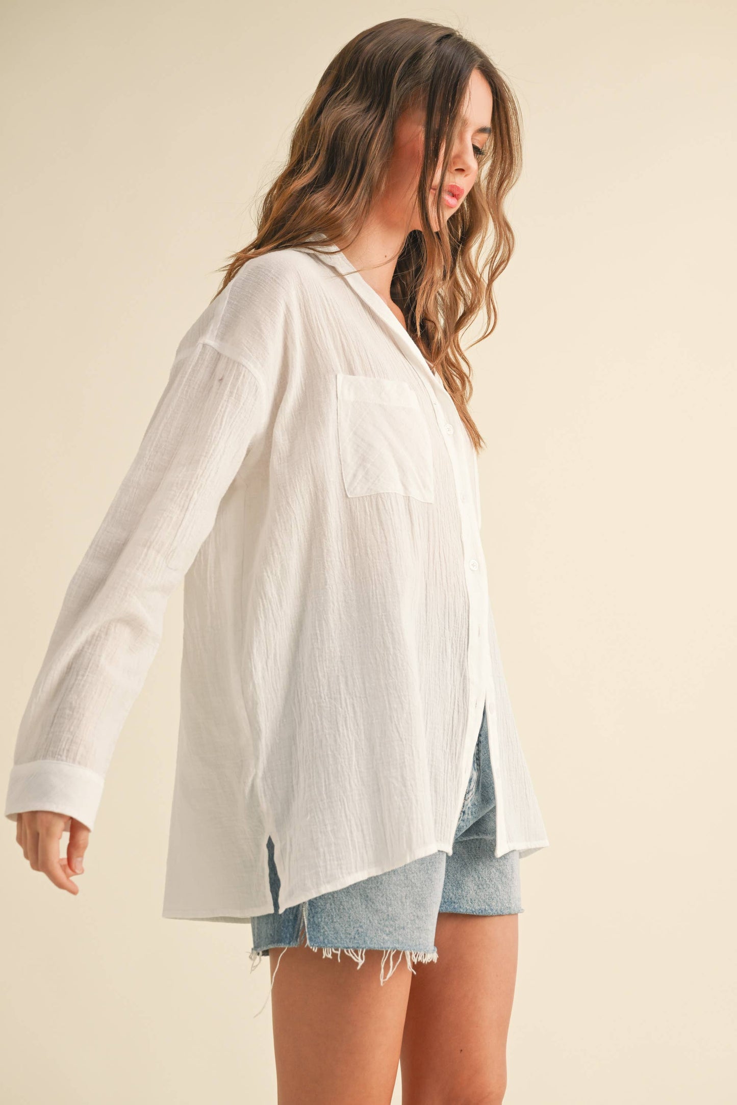 Kennedi White Button Down
