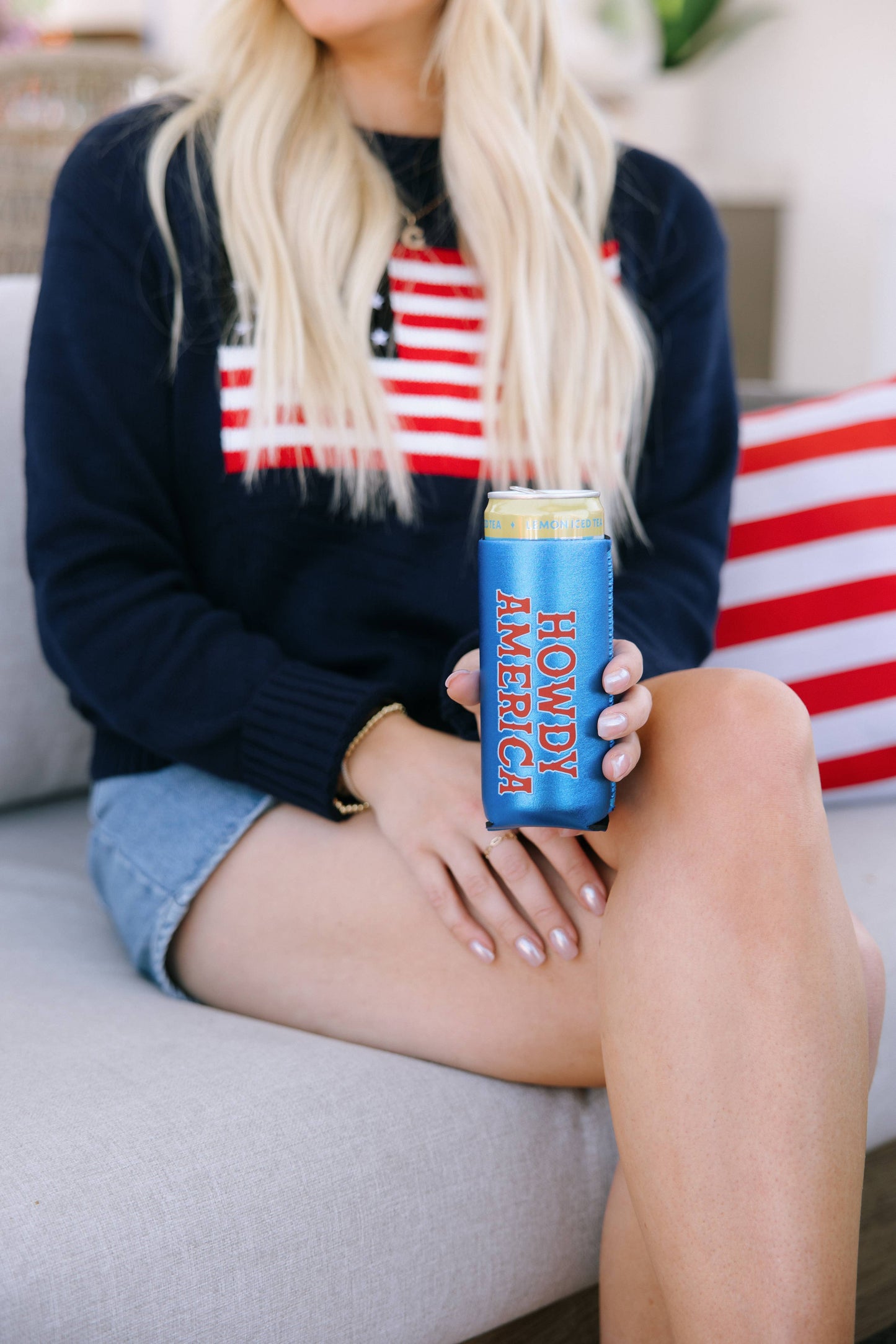 Howdy America Metallic Koozie