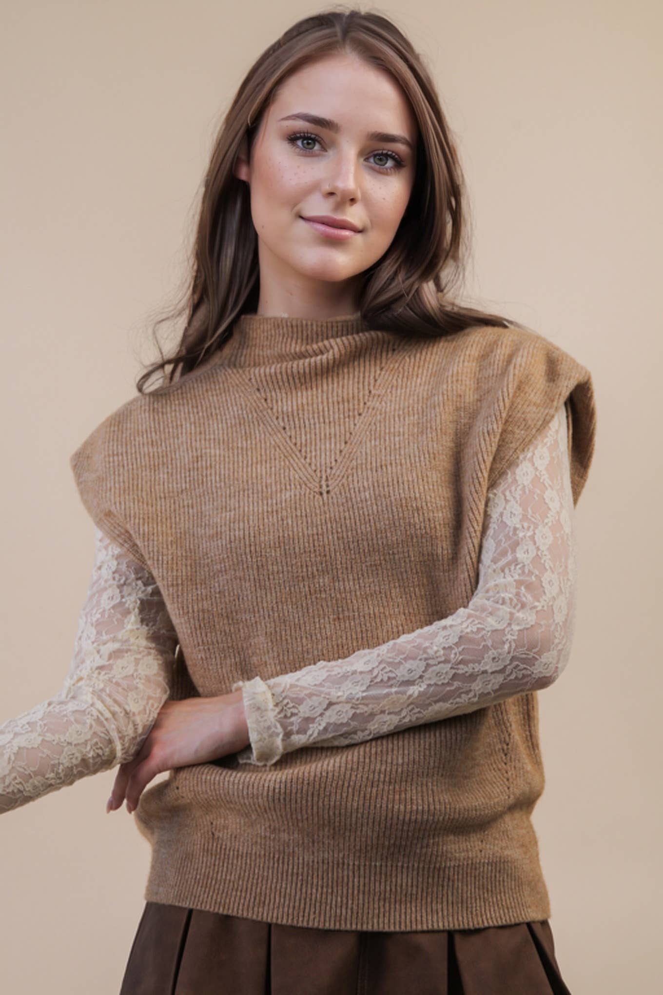 I Found You Knit Sweater Vest: Mocha