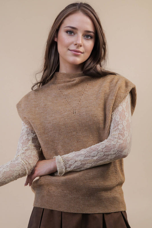 I Found You Knit Sweater Vest: Mocha