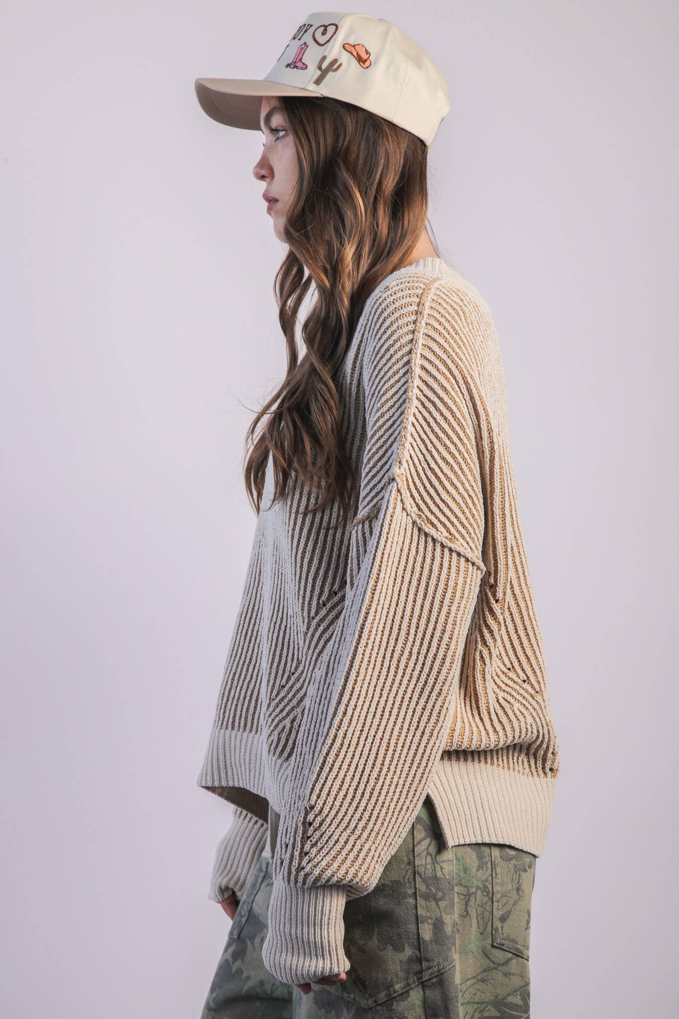 Fall Into Your Cart Two Tone Sweater