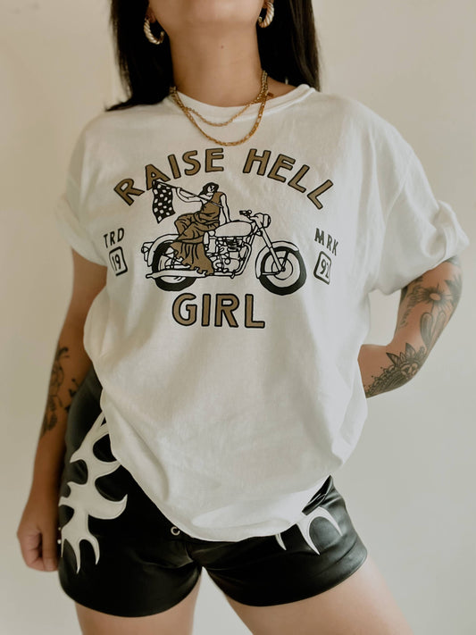Raise Hell Girl Moto Graphic Tee