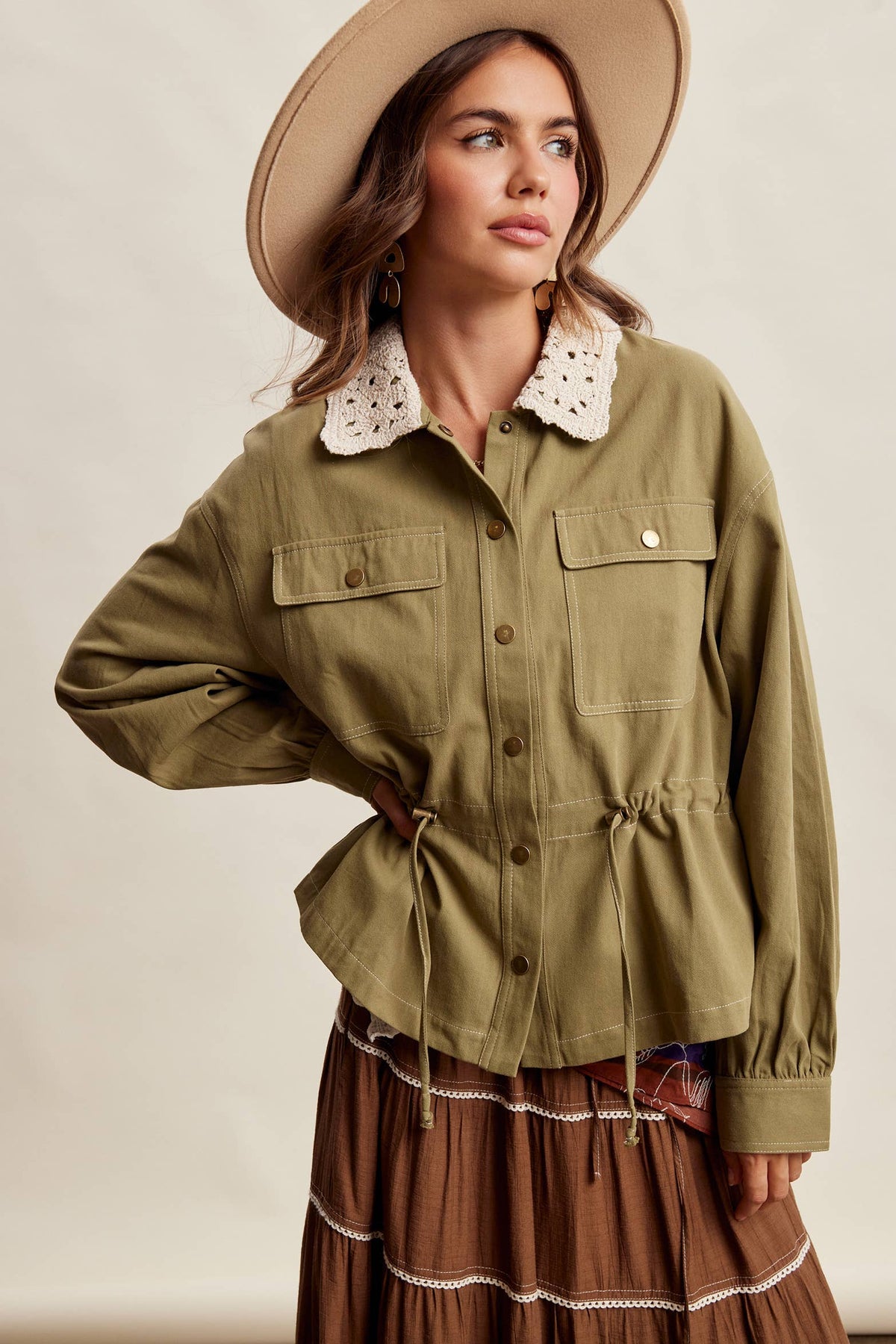 Kenzie Crochet Collared Jacket