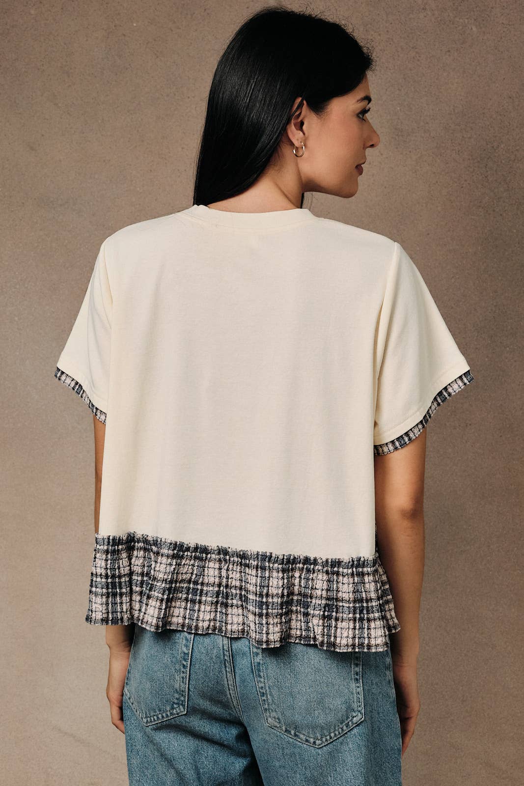 Gina Plaid Peplum