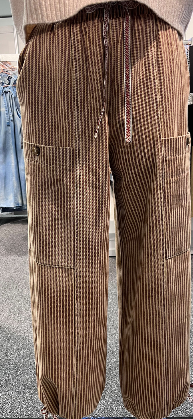 Broadway Striped Pants: Mocha