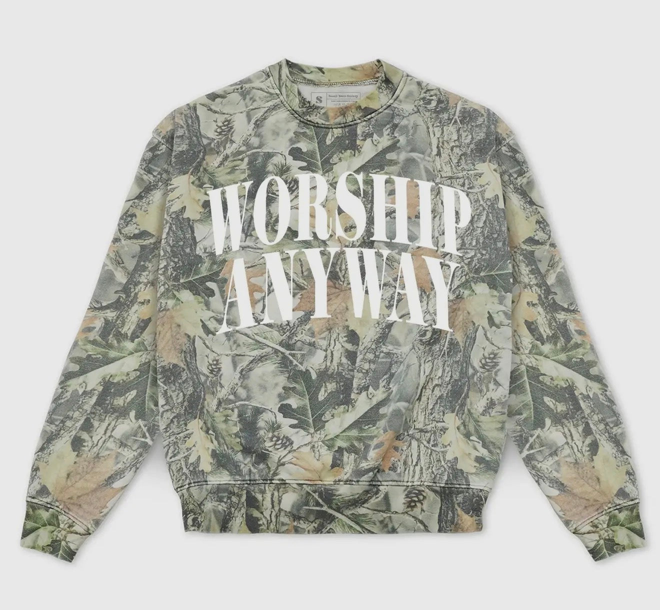 Worship Anyway Camo Sweatshirt