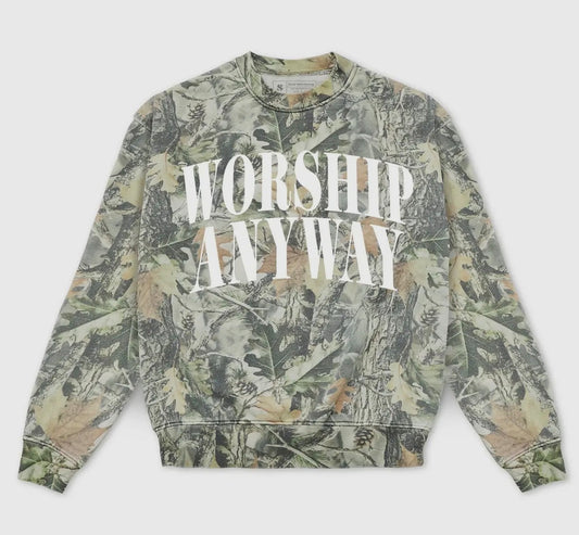 Worship Anyway Camo Sweatshirt