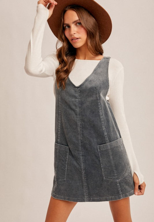 Lila Corduroy Overall Dress