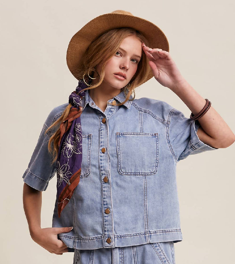 Hillary Denim Button Up