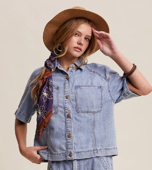 Hillary Denim Button Up