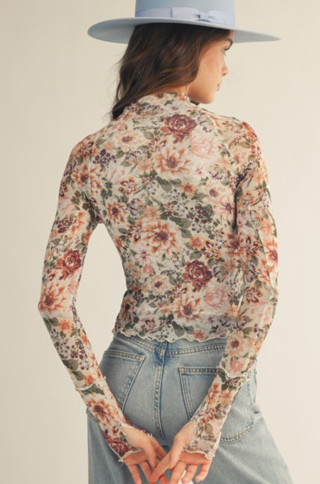 Mikayla Mesh Floral Top