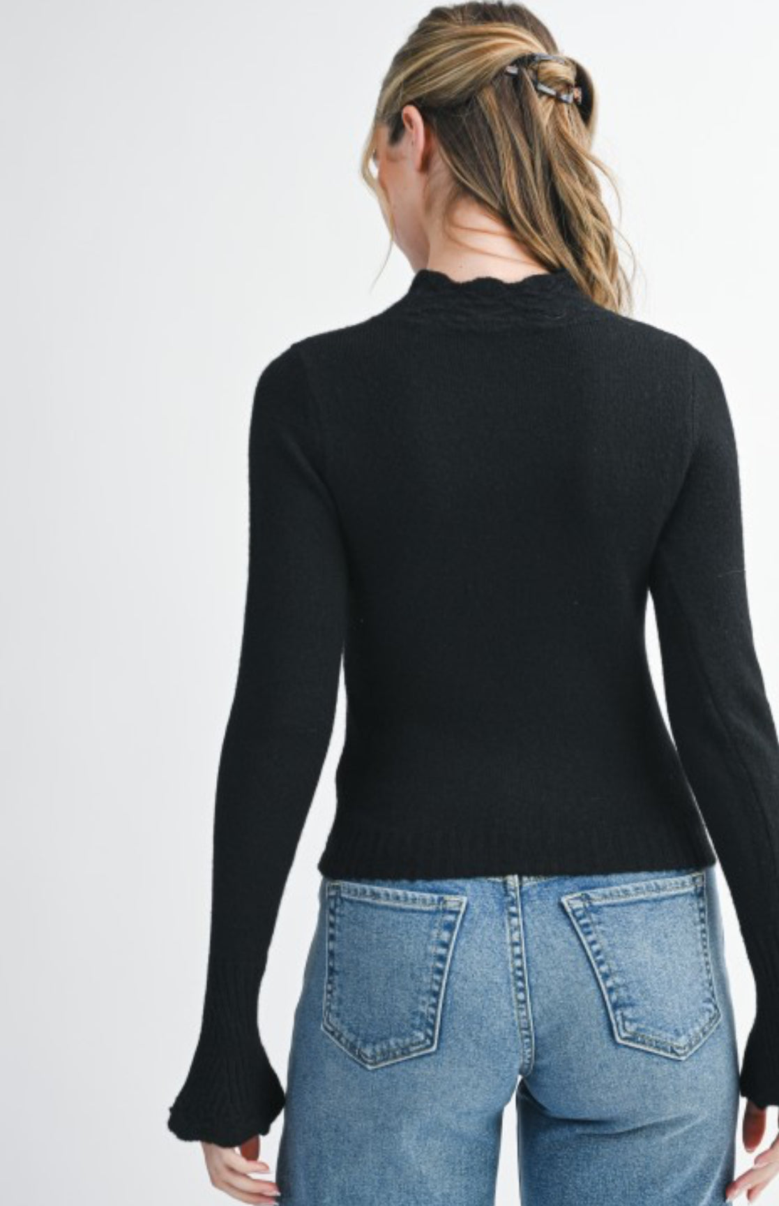 Bianca Scalloped Bell Sleeve Sweater