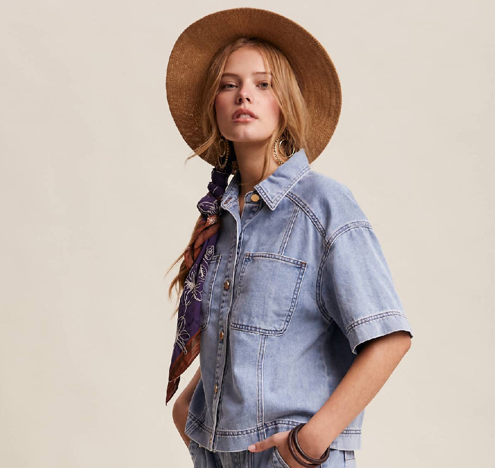 Hillary Denim Button Up