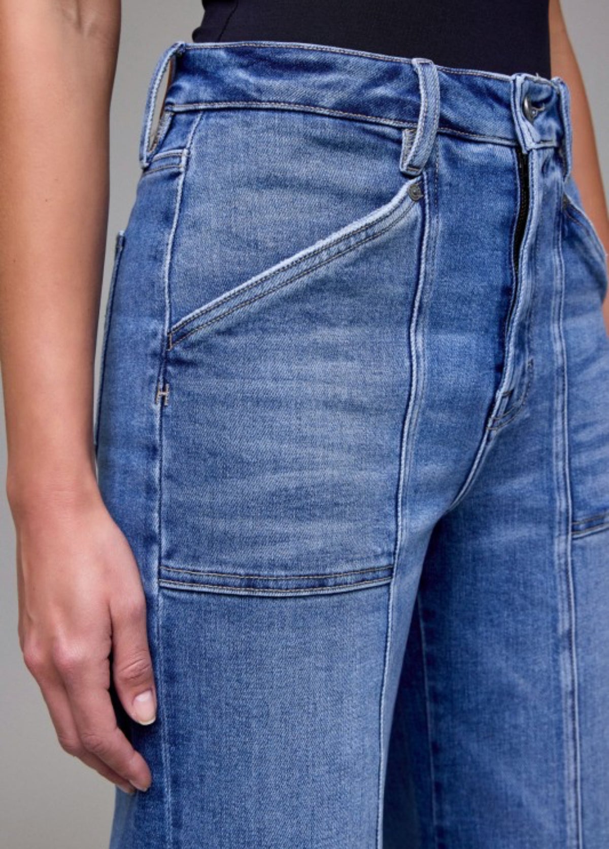 Logan R Net Washing Logan Medium Wash Seam Denim – Society