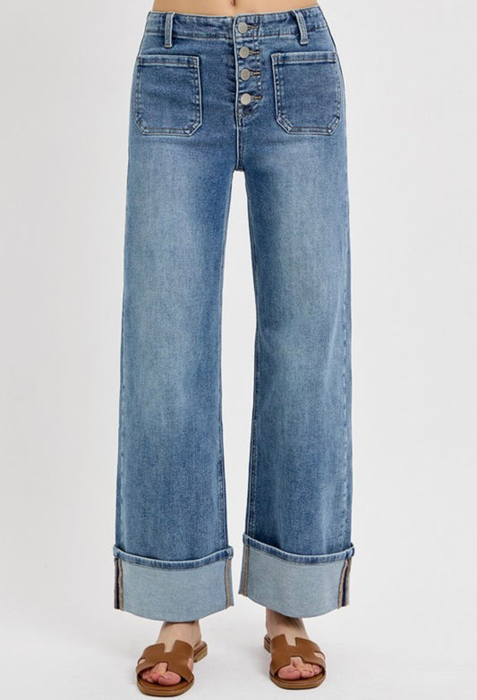 Rollins High Rise Cuffed Denim