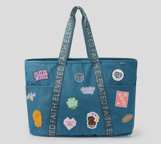 Elevated Faith Tote With Iron On Patches