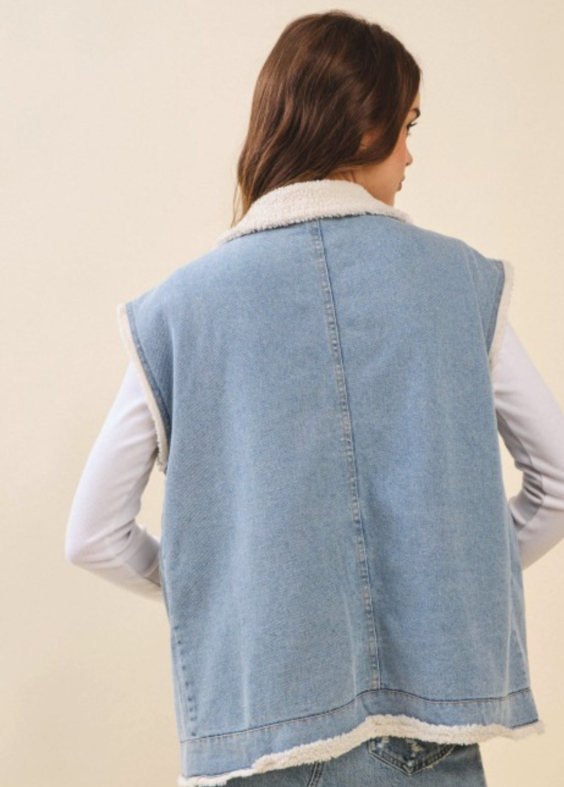 Maryann Denim Sherpa Vest