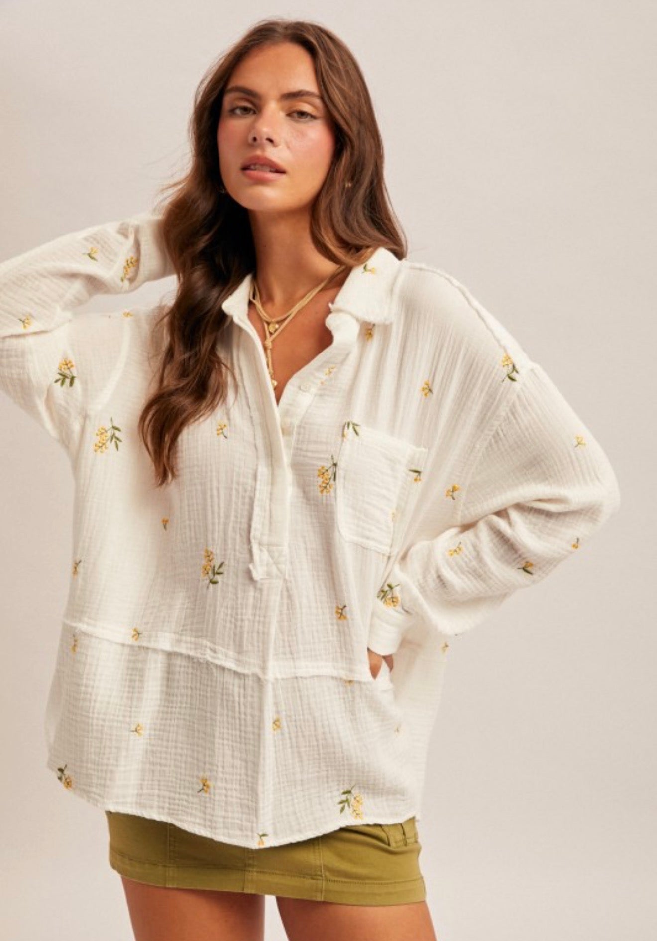 Kathleen Gauze Oversized Shirt