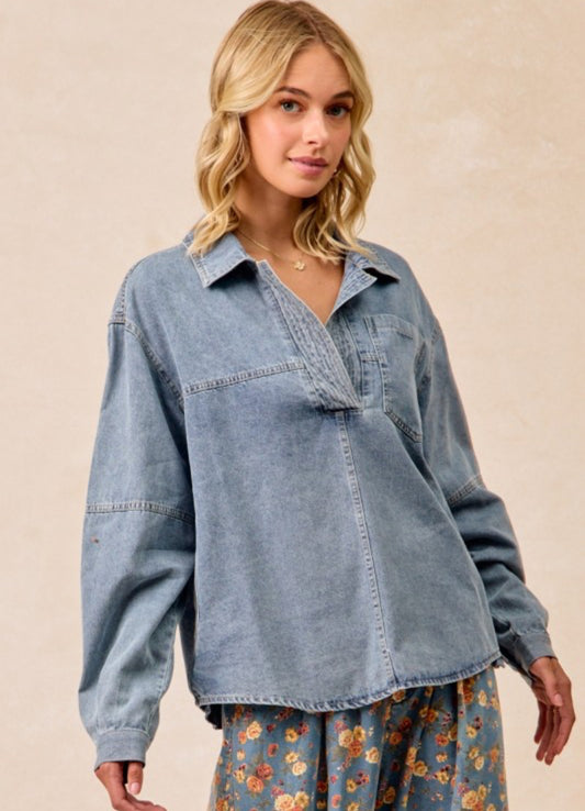 Miriam Denim Top